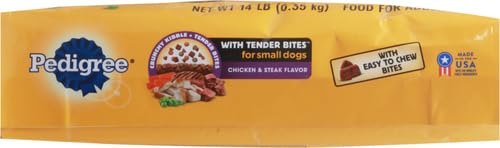 Tender Bites for Small Dogs Adult Dry Dog Food, Chicken and Steak Flavor, 14 lb. Bag