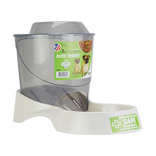 Van Ness Pets Small Gravity Auto Feeder for Cats/Dogs, 3 Pound Capacity GRAY