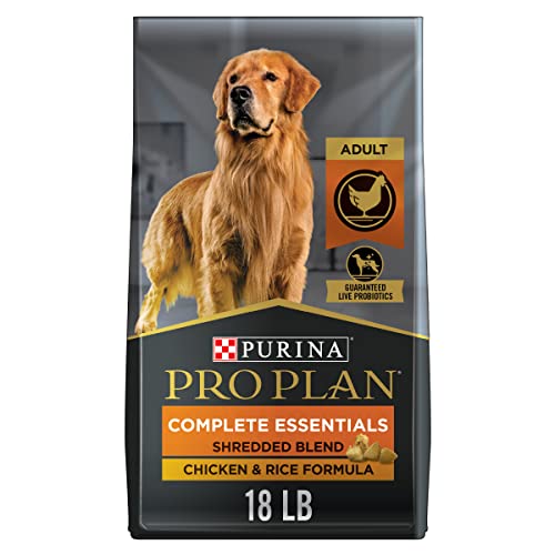 High Protein Dog Food With Probiotics for Dogs, Shredded Blend Chicken & Rice Formula - 18 lb. Bag