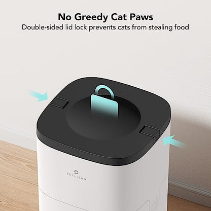 PETLIBRO Automatic Cat Feeder, Automatic Cat Food Dispenser with Timer Interactive Voice Recorder, Auto Cat Feeder with 1-4 Meals Control Dry Food, White Opaque