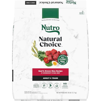 Nutro Natural Choice Adult Dry Dog Food, Beef and Brown Rice Recipe, 28 lbs.