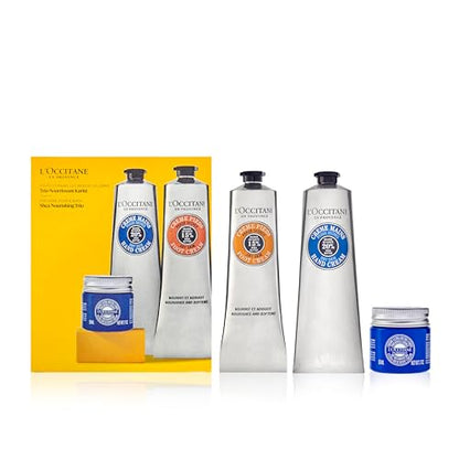 L'Occitane Shea Nourish Me Trio: Nourish and Comfort Skin with Shea Butter, Includes Hand Cream, Foot Cream, and Ultra Rich Body Cream, Gift Set