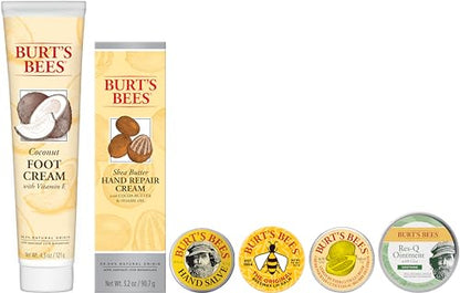 Burt's Bees Gifts Ideas - Classics Set, 6 Products in Giftable Tin – Cuticle Cream, Hand Salve, Lip Balm, Res-Q Ointment, Hand Repair Cream and Foot Cream