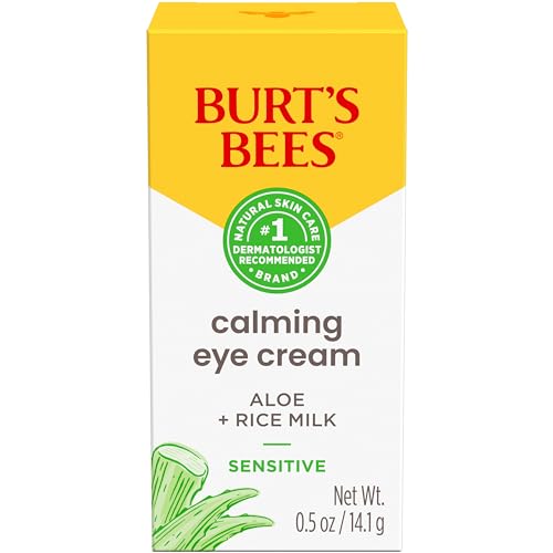 Burt's Bees Calming Eye Cream with Aloe and Rice Milk for Sensitive Skin, 0.5 Fluid Ounces, White