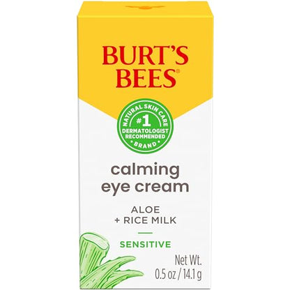 Burt's Bees Calming Eye Cream with Aloe and Rice Milk for Sensitive Skin, 0.5 Fluid Ounces, White