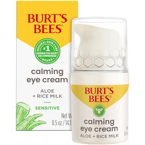 Burt's Bees Calming Eye Cream with Aloe and Rice Milk for Sensitive Skin, 0.5 Fluid Ounces, White