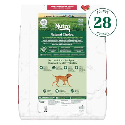 Nutro Natural Choice Adult Dry Dog Food, Beef and Brown Rice Recipe, 28 lbs.