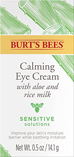 Burt's Bees Calming Eye Cream with Aloe and Rice Milk for Sensitive Skin, 0.5 Fluid Ounces, White