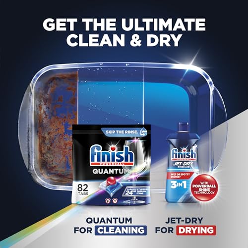 FINISH Quantum Powerball, Dishwasher Pods, Dishwasher Detergent Liquid, Dishwasher Soap, Advanced Clean & Shine, 82ct Dishwasher Tablets