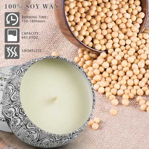 Scented Candles Gift Set 6 Packs,Aromatherapy Candle Gifts for Women,180H Lasting Burn Soy Wax Candles bulk for Home Scented,Ideal for Birthday,Christmas,Thanksgiving