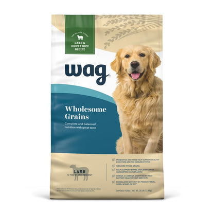 Wag Dry Dog Food, Lamb and Brown Rice, 30 lb Bag