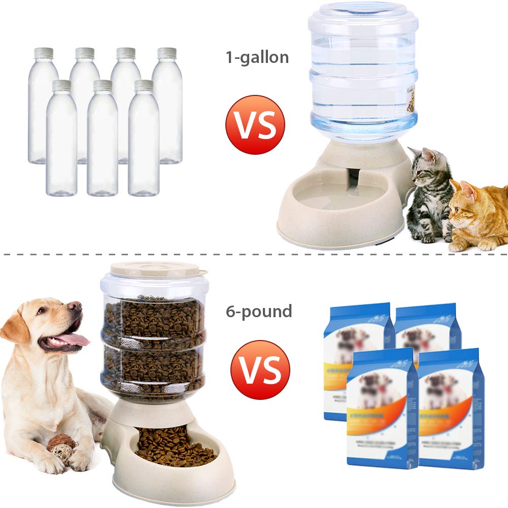 2 Pack Automatic Cat Feeder and Water Dispenser Set