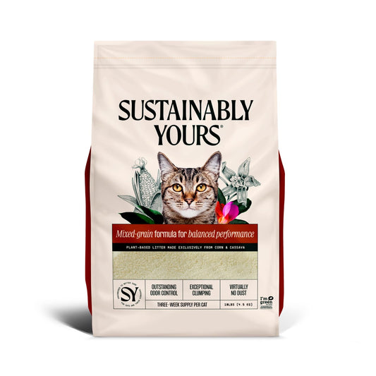 Sustainably Yours Cat Litter, Mixed-Grain Formula 10 lbs