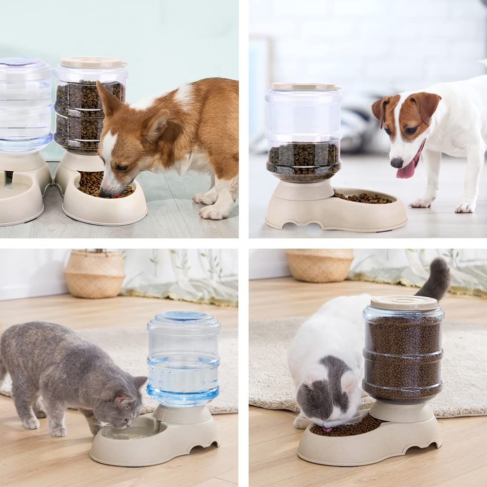 2 Pack Automatic Cat Feeder and Water Dispenser Set