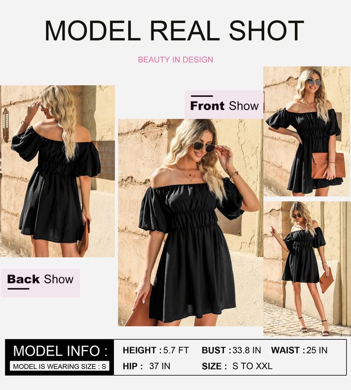 Women's Square Neck Off Shoulder Spring Dresses