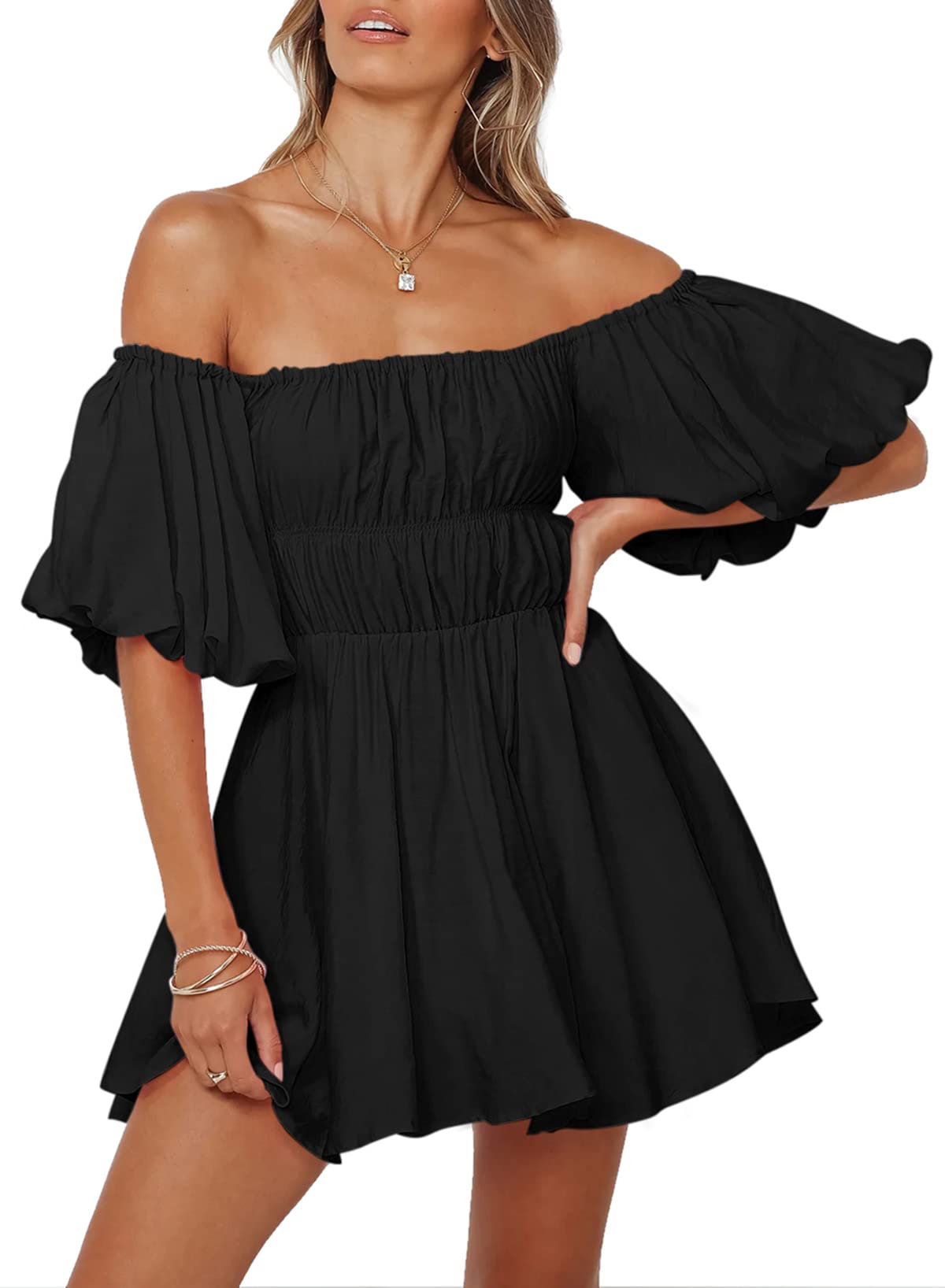 Women's Square Neck Off Shoulder Spring Dresses