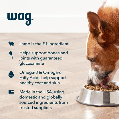 Wag Dry Dog Food, Lamb and Brown Rice, 30 lb Bag