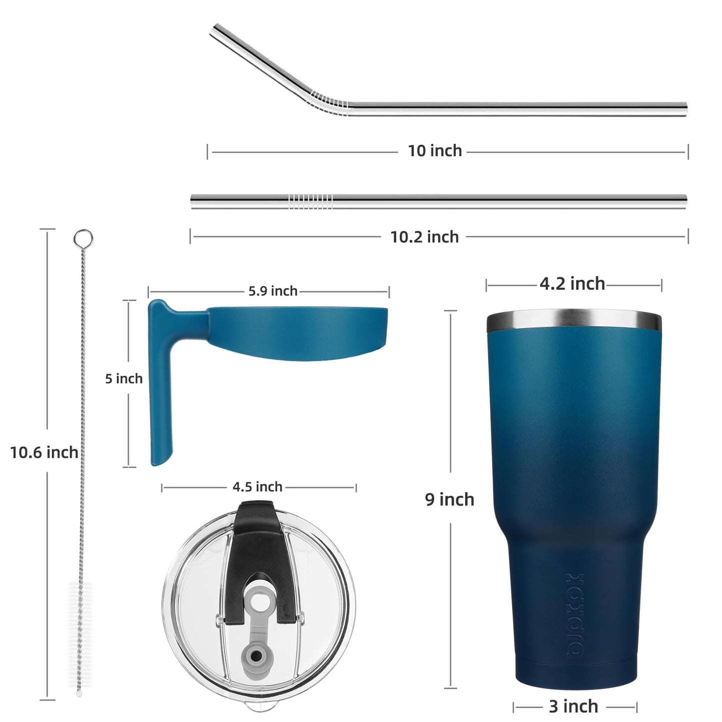 Tumbler With Handle Stainless Steel Insulated Tumblers With Lid And Straw For Men