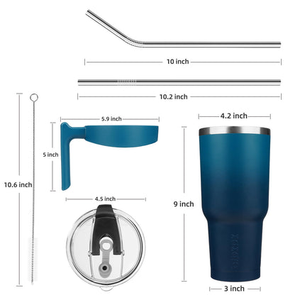 Tumbler With Handle Stainless Steel Insulated Tumblers With Lid And Straw For Men