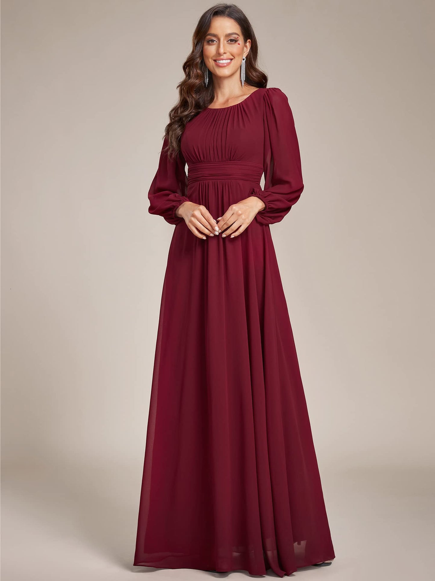 Womens Floor Length Long Sleeve Maxi Dress