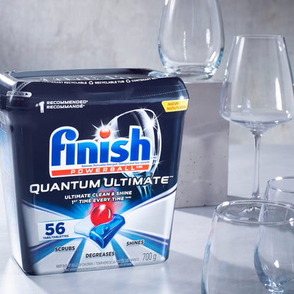 Finish Dishwasher Detergent, Quantum Ultimate, Fresh, 56 Tablets 56 Count