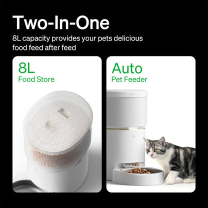 PETLIBRO Vacuum-Sealed Automatic Cat Feeders, 8L/34Cups Automatic Dog Feeder with 5G Wi-Fi, Automatic Cat Food Dispenser for Airtight Storage, Space Pet Feeder with 187mm Large Food Tray for Cat & Dog