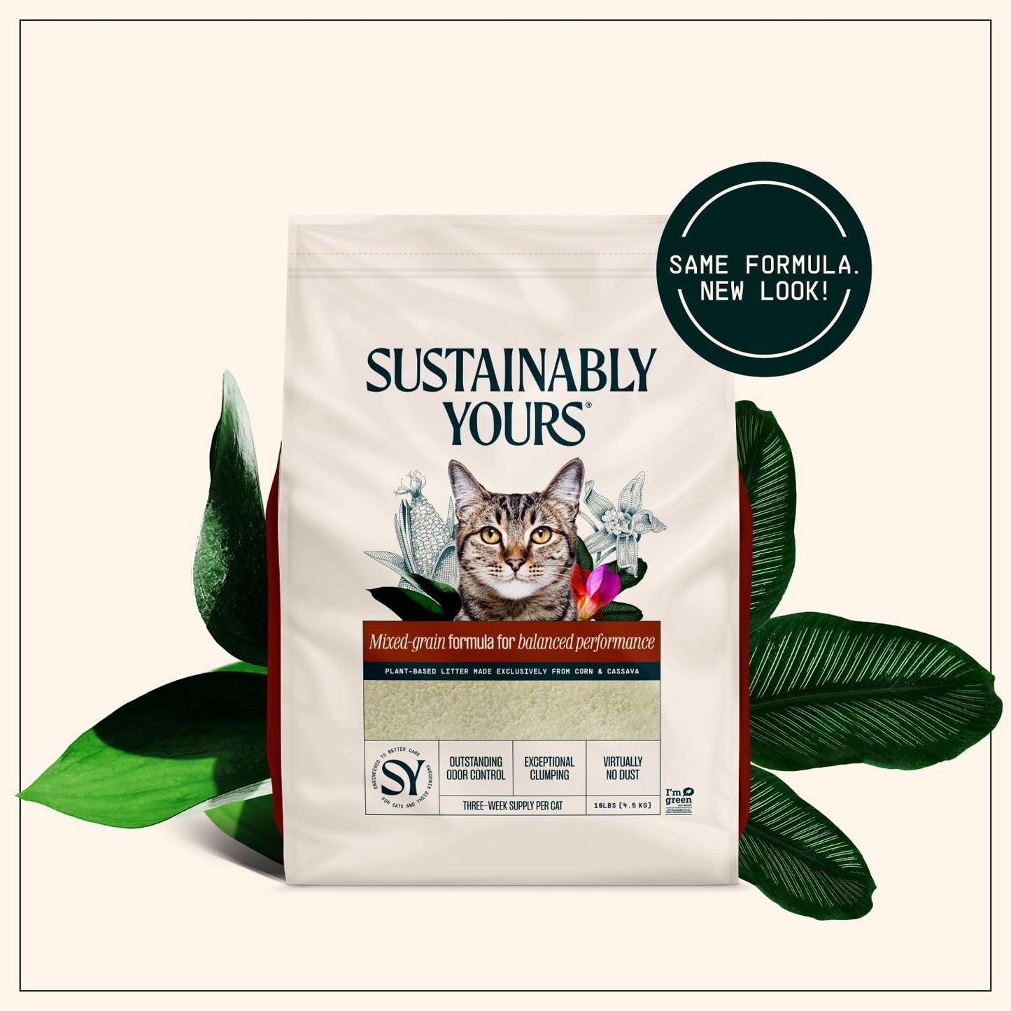 Sustainably Yours Cat Litter, Mixed-Grain Formula 10 lbs