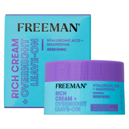 Freeman Restorative Moisturizing & Repairing Rich Cream + Overnight Leave-On Treatment, For Dull & Tired Skin, Infused With Magnesium & Hyaluronic Acid To Hydrate, 1.7 fl.oz./ 50 mL Jar