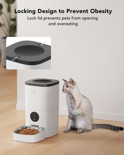 Automatic Dog Feeder, 6L Dog Food Dispenser with Customize Feeding Schedule, WiFi Automatic Dog Feeder with Timer Interactive Voice Recorder, Auto Dog Feeder for Cat Pet 1-4 Meals Dry Food