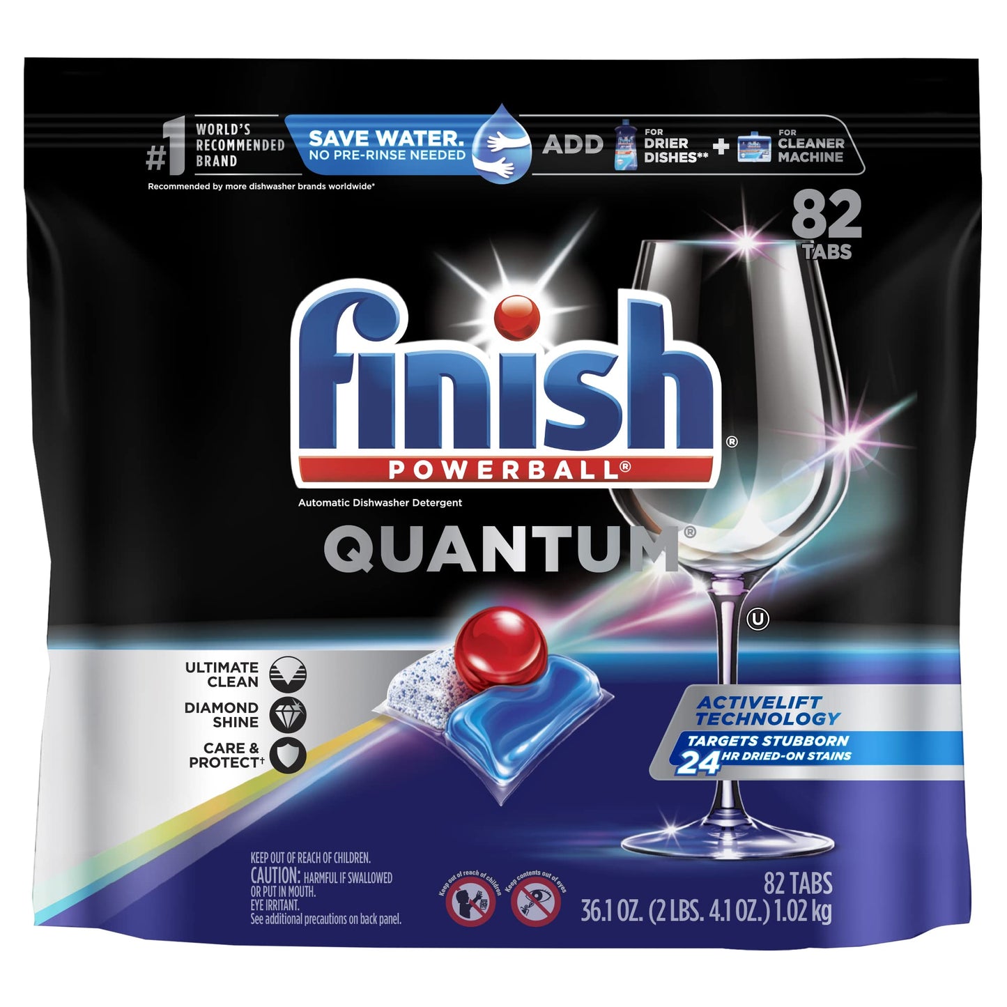 FINISH Quantum Powerball, Dishwasher Pods, Dishwasher Detergent Liquid