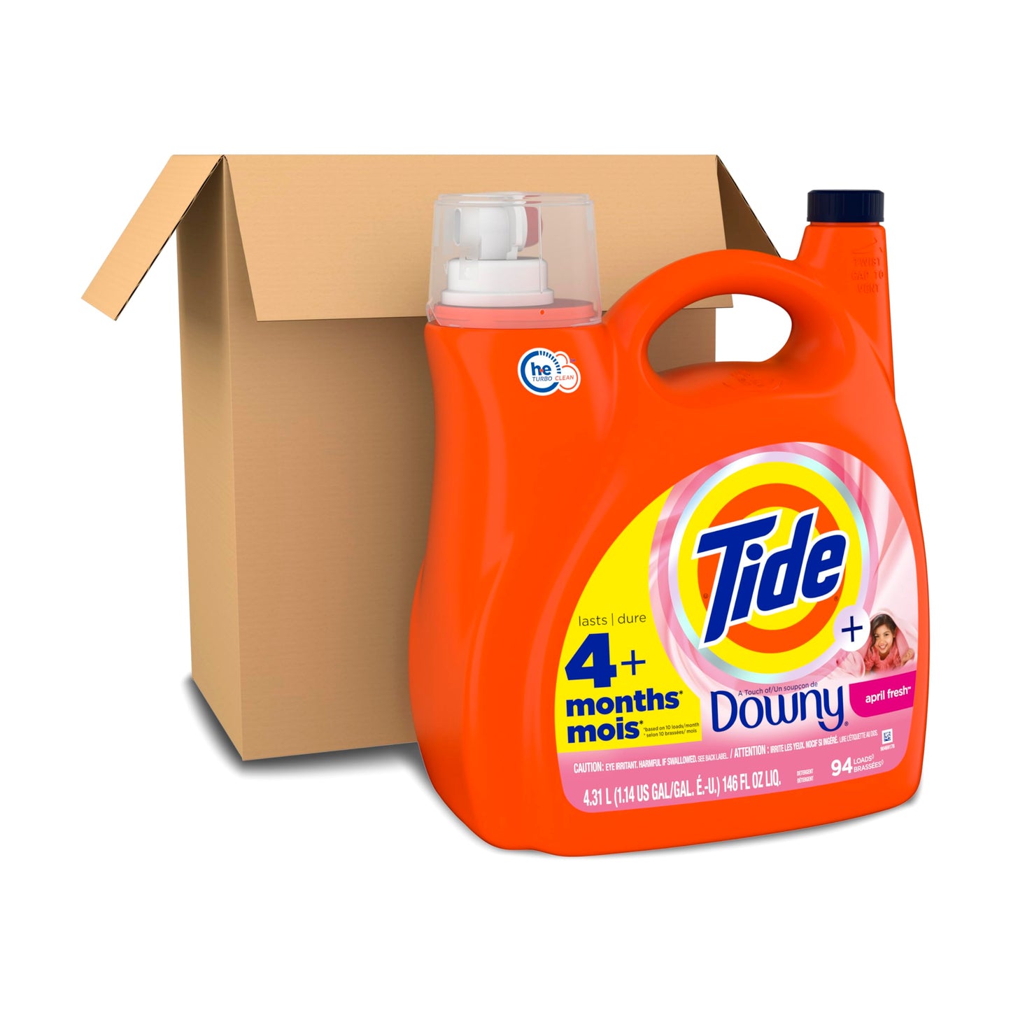 Tide plus Downy Liquid Laundry Detergent April Fresh HE Compatible