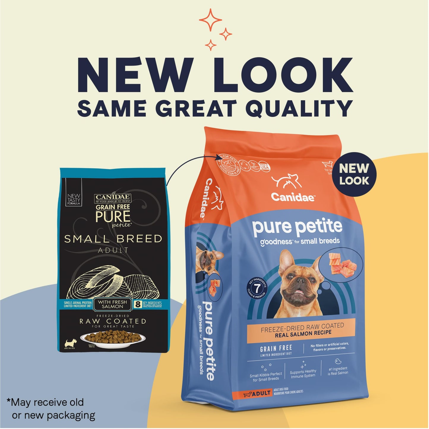 Canidae Pure Petite Freeze-Dried raw coated Recipe with Real Salmon Dog Dry 4 lbs.