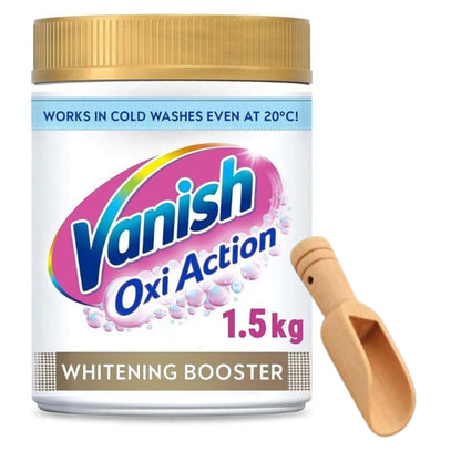 Wooden Scoop Bundled with a Vanish Gold Oxi Action Laundry Booster Powder for Whites 1.5kg