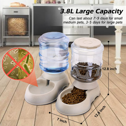 2 Pack Automatic Cat Feeder and Water Dispenser Set