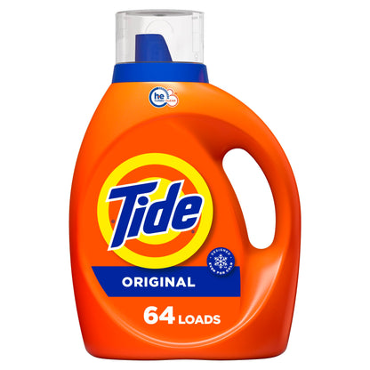 Tide Liquid Laundry Detergent Soap, Original Scent, HE Compatible, 64 Loads, 84 fl oz