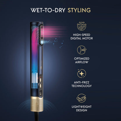 DigitaAIRE Drying Wand | Hair Dryer, Straightener, Styler, All in One | Powerful, Fast Blow Dryer with High Performance Straightening Brush, Volumizing Brush, and Styling Pick