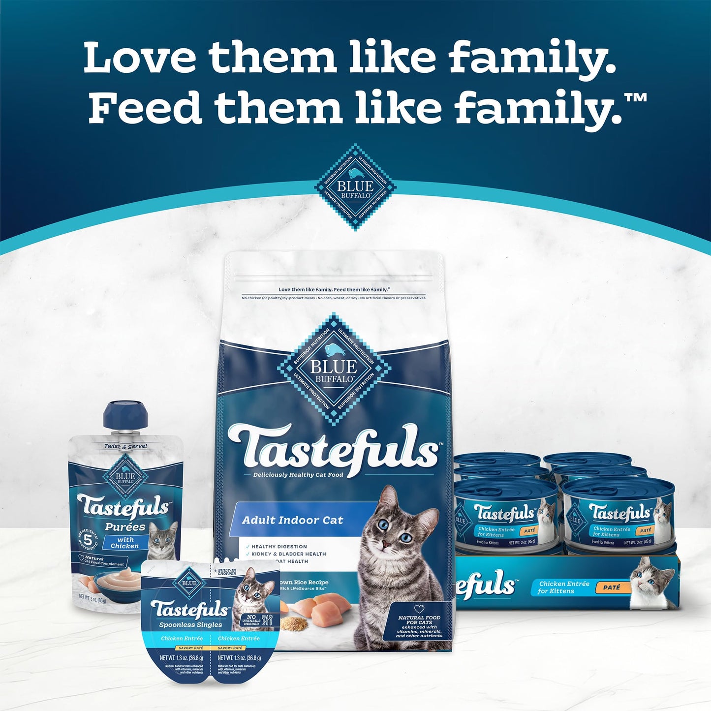 Blue Buffalo Tastefuls Flaked Wet Cat Food Variety Pack, Made with Natural Ingredients | Tuna, Chicken, Fish & Shrimp, 3-oz. Cans (12 Count, 4 of Each)