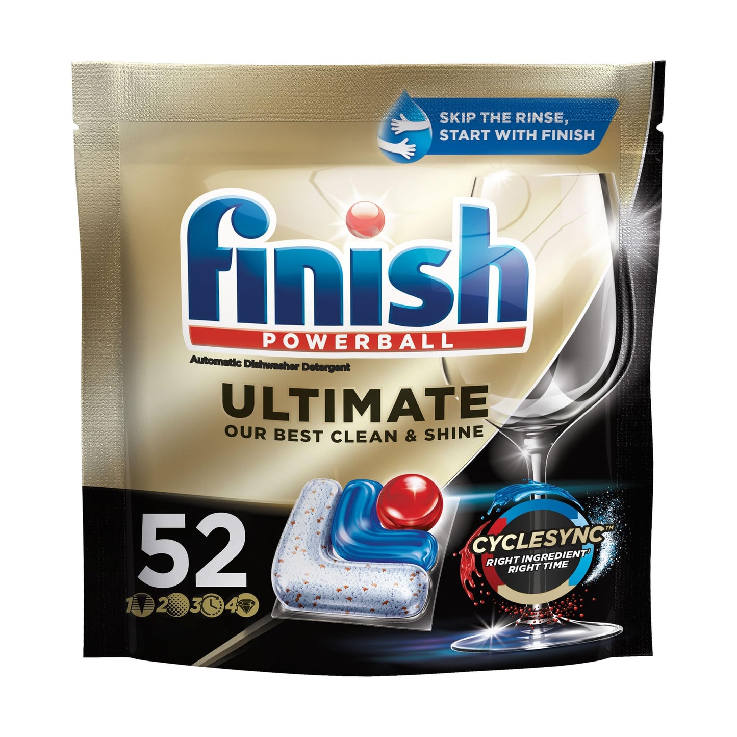 Finish Ultimate Dishwasher Detergent- 52 Count - With CycleSync Technology