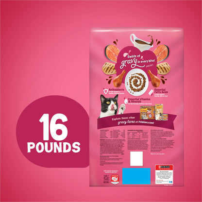 Purina Friskies Dry Cat Food, Gravy Swirlers - 16 lb. Bag