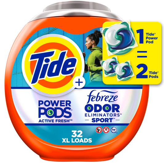 Tide Power Pods Laundry Detergent Pacs with Febreze Sport