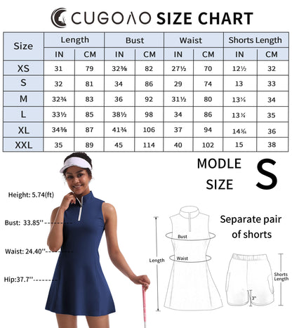 Women Tennis Golf Dresses with Built in Shorts