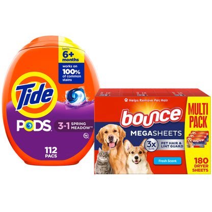 Pet Hair Bundle: Tide PODS Laundry Detergent Soap Pods