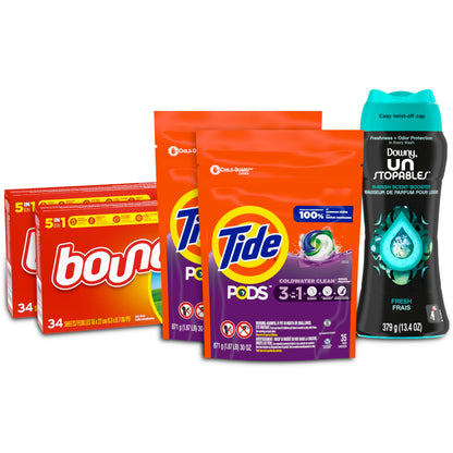 Tide Pods Liquid Laundry Detergent Pacs, Downy Unstopable