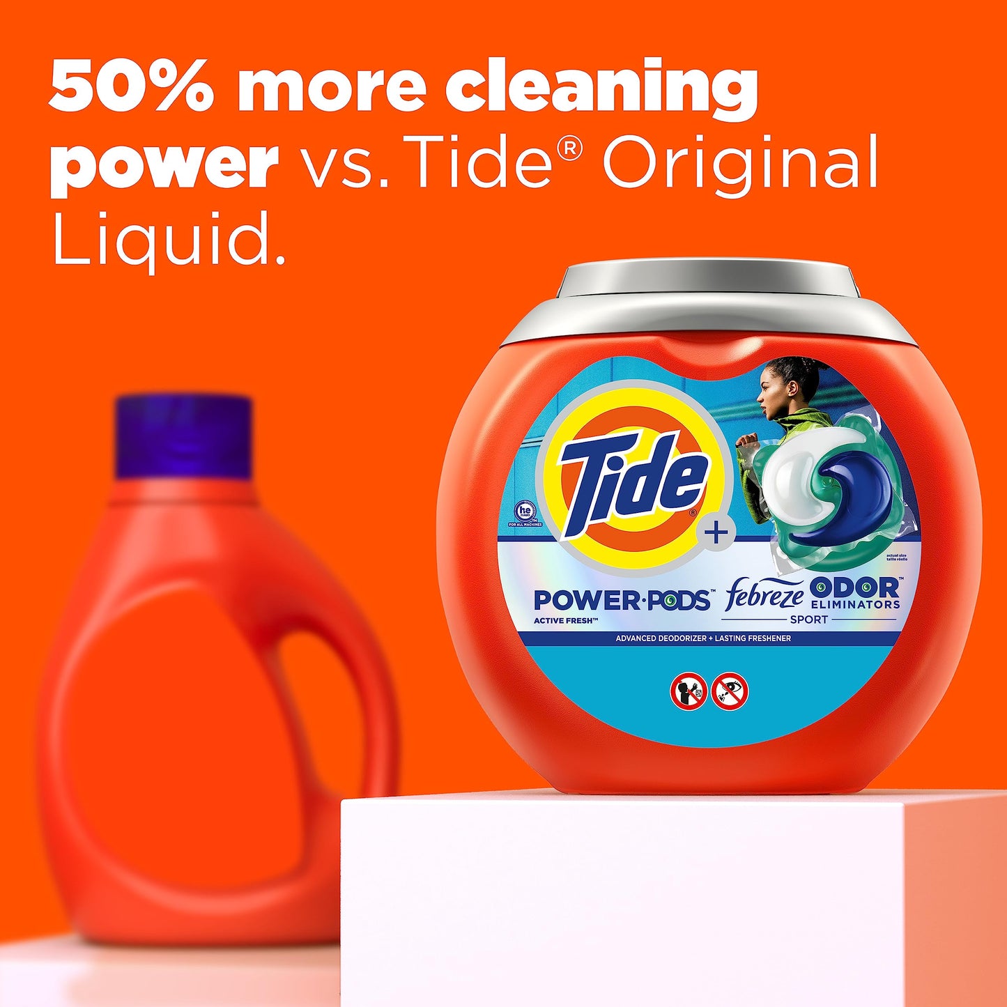 Tide Power PODS Laundry Detergent Soap Pacs with Febreze Spor