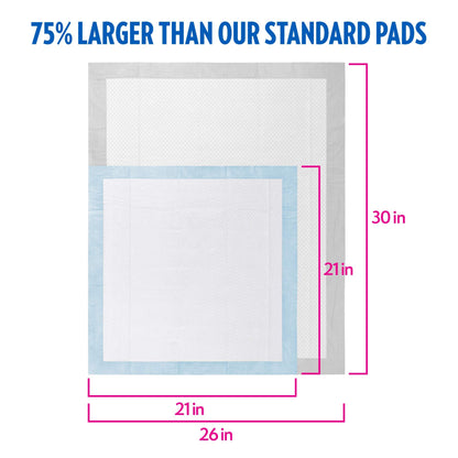 OUT! Heavy Duty XXL Dog Pads - Absorbent Pet Training and Puppy Pads - 26 x 30 in - 30 Count,White