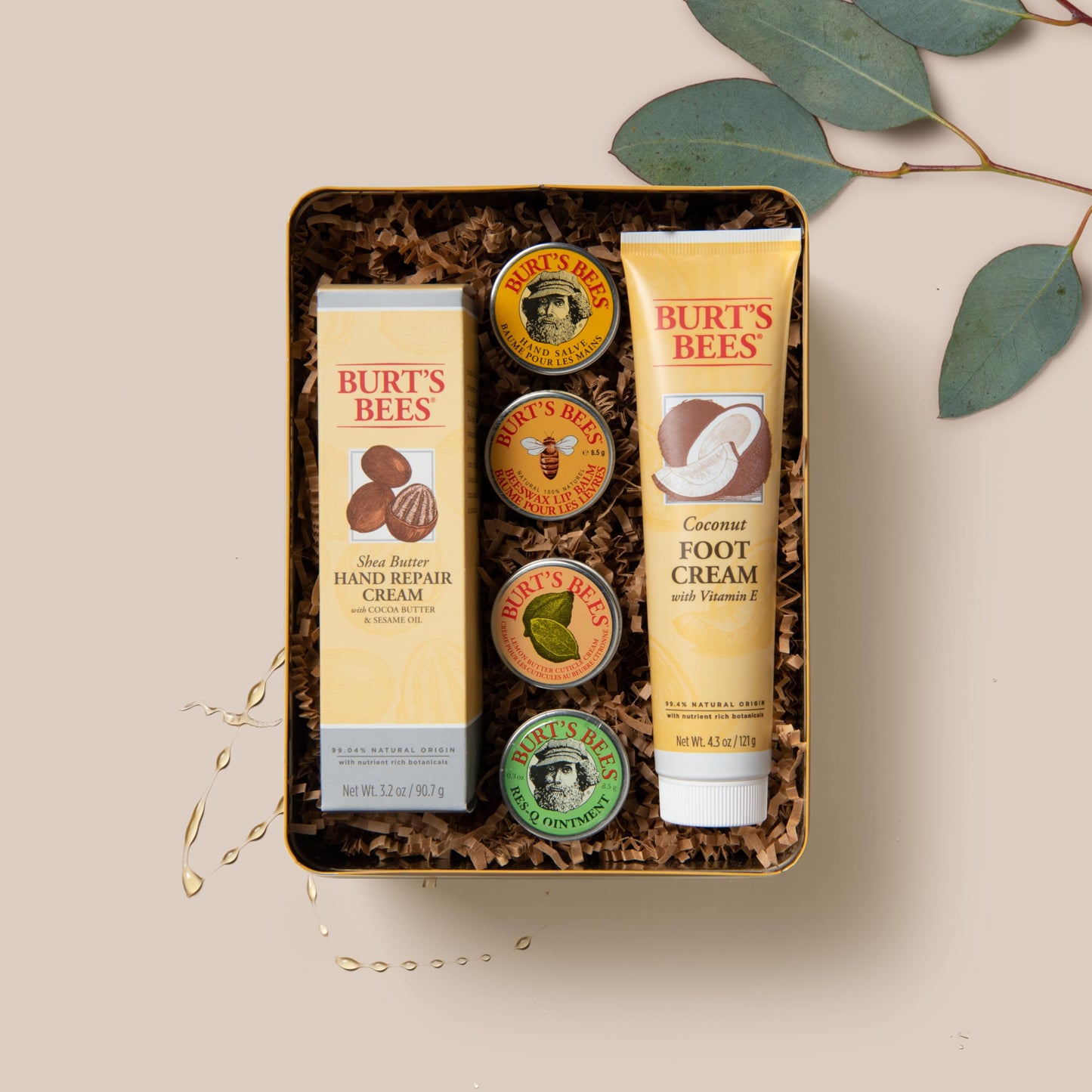 Burt's Bees Gifts Ideas - Classics Set, 6 Products in Giftable Tin – Cuticle Cream, Hand Salve, Lip Balm, Res-Q Ointment, Hand Repair Cream and Foot Cream