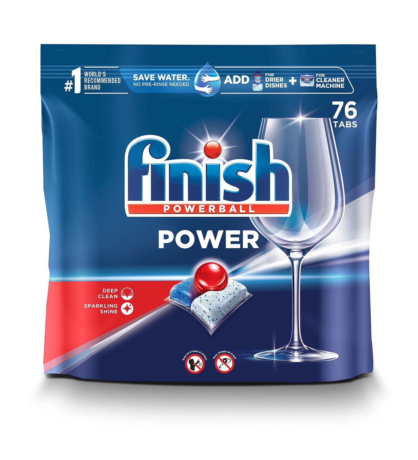 Finish Power - 76ct - Dishwasher Detergent - Powerball - Dishwashing Tablets - Dish Tabs, (Pack of 3)