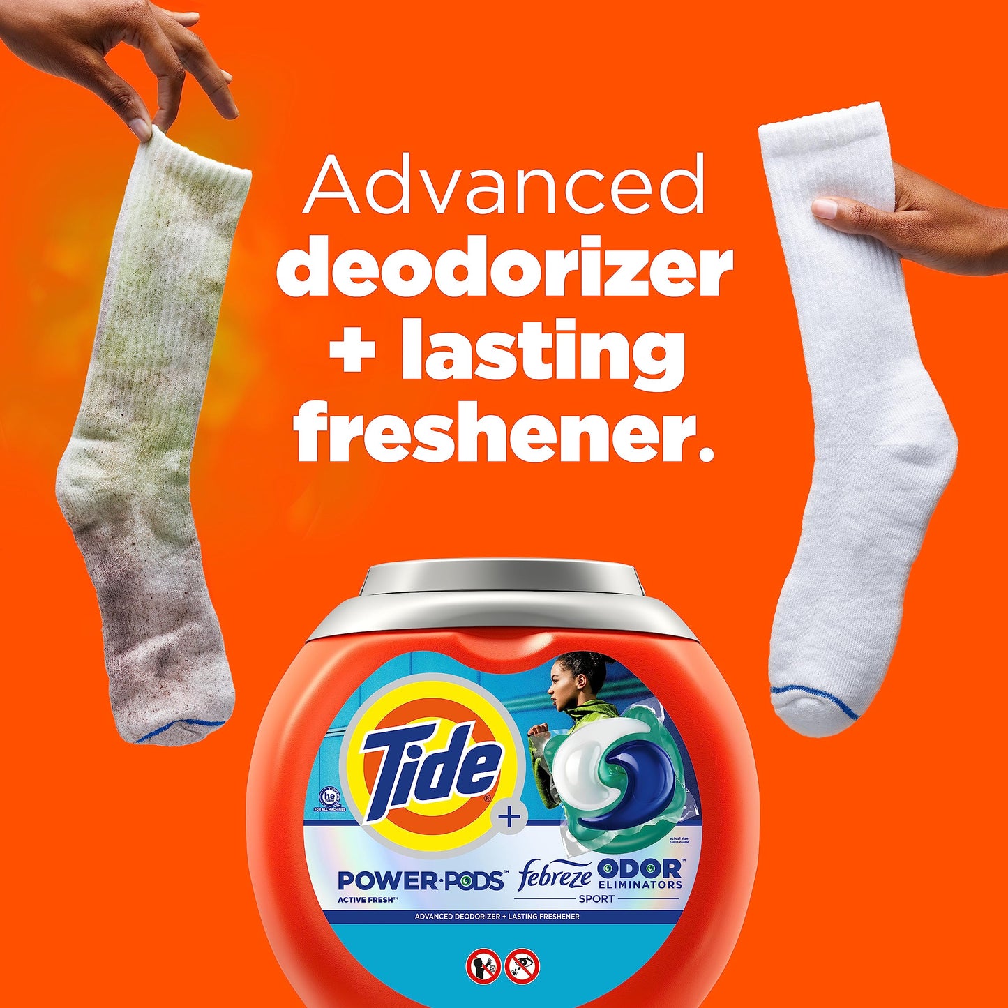 Tide Power PODS Laundry Detergent Soap Pacs with Febreze Spor