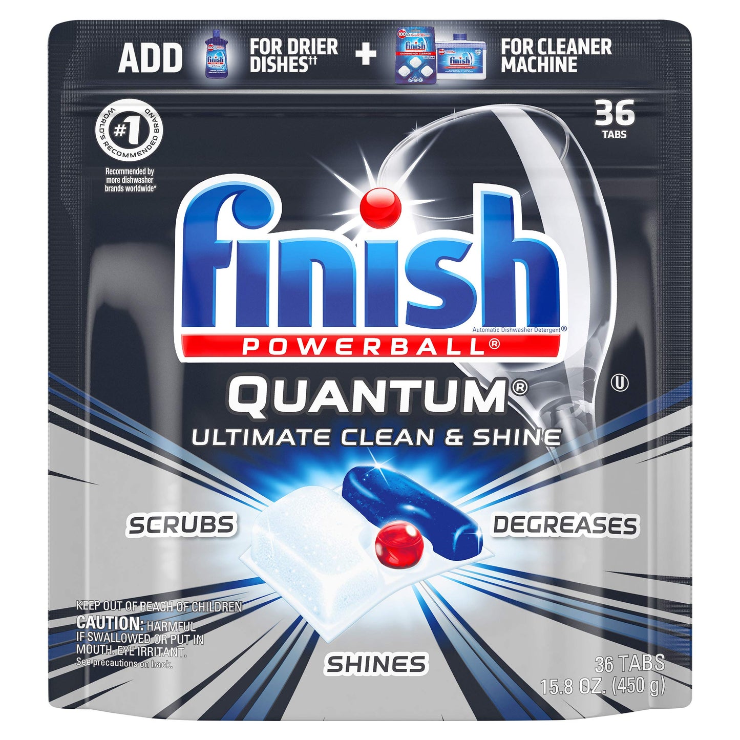 Finish Quantum Max Powerball, 36ct, Dishwasher Detergent Tablets